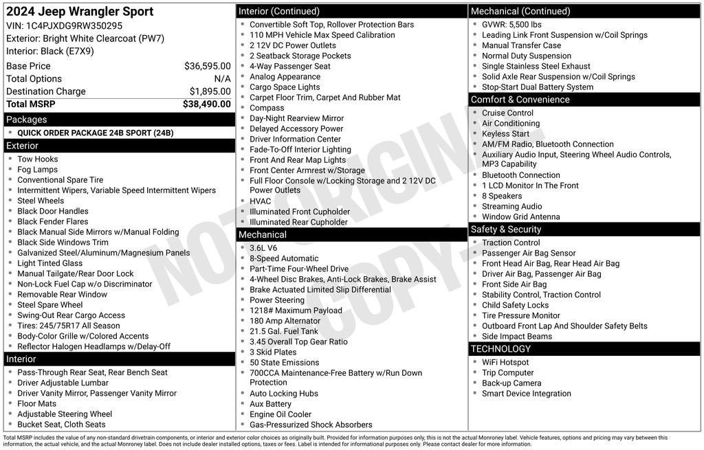 2024 Jeep Wrangler Sport