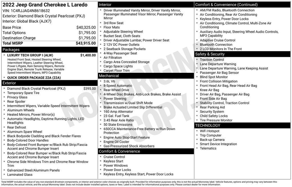 2022 Jeep Grand Cherokee L Laredo
