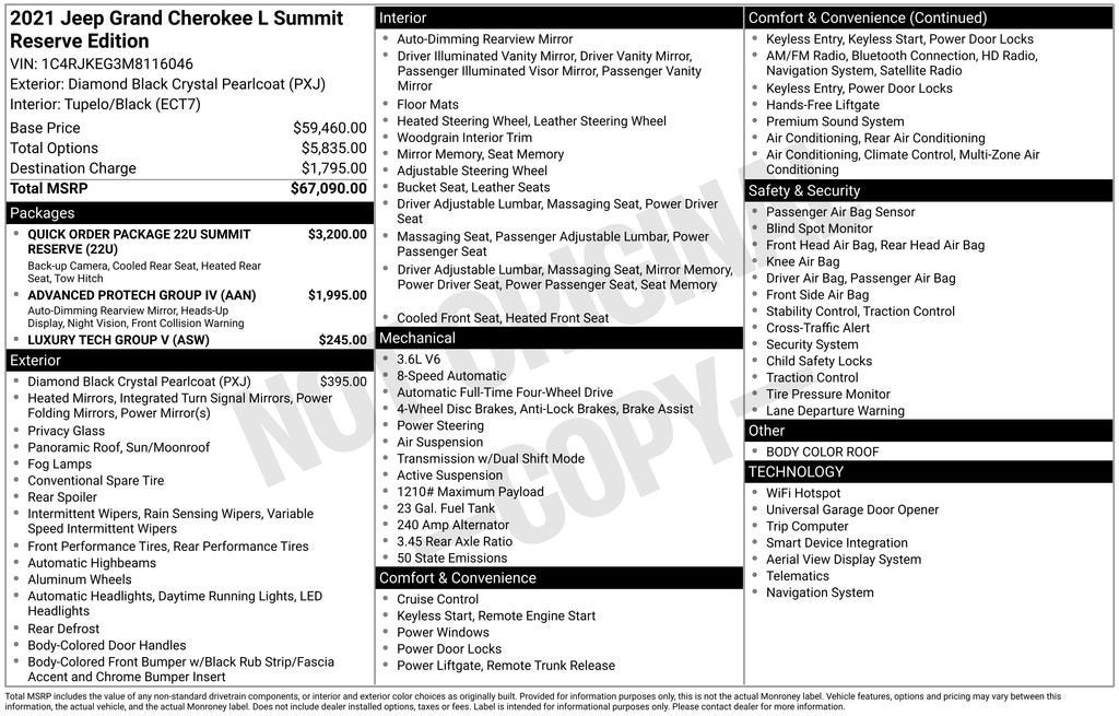 2021 Jeep Grand Cherokee L Summit Reserve
