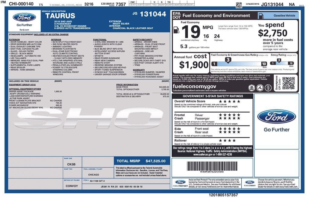2018 Ford Taurus SHO