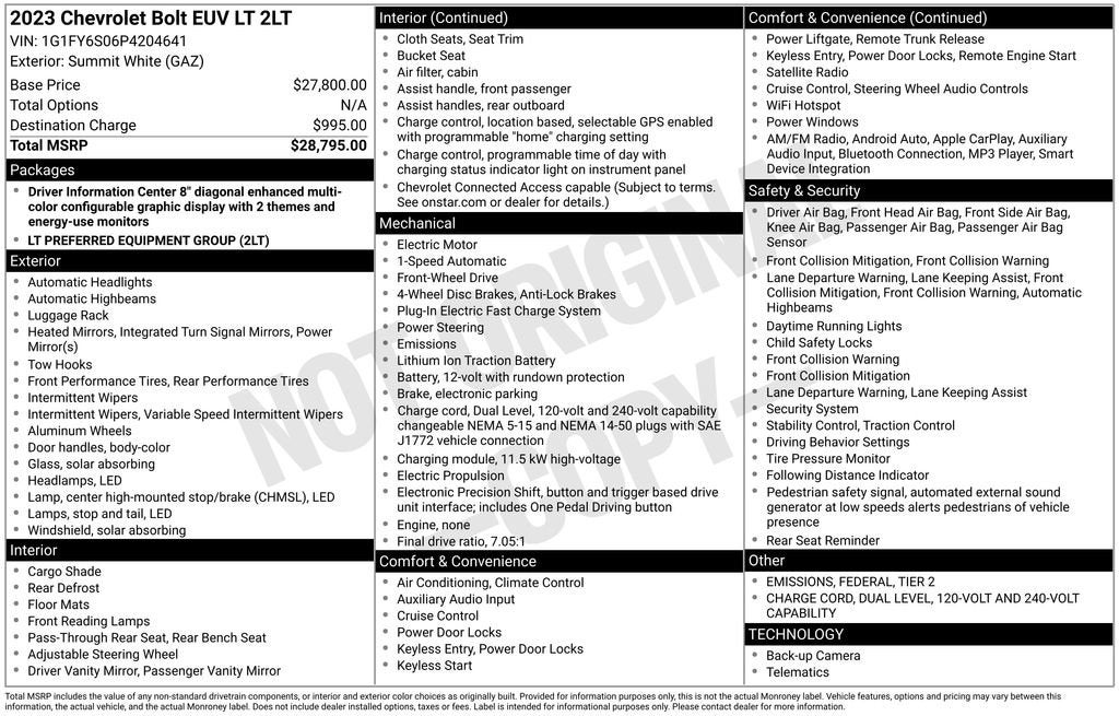 2023 Chevrolet Bolt EUV LT