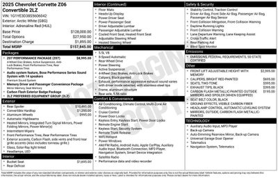 2025 Chevrolet Corvette Z06 2LZ