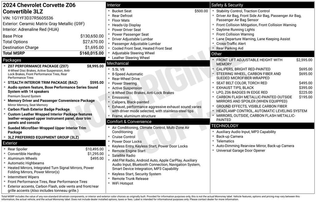 2024 Chevrolet Corvette Z06 3LZ