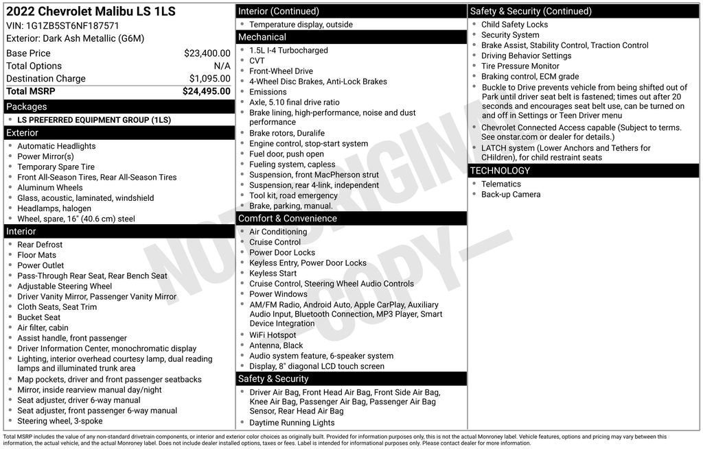 2022 Chevrolet Malibu LS