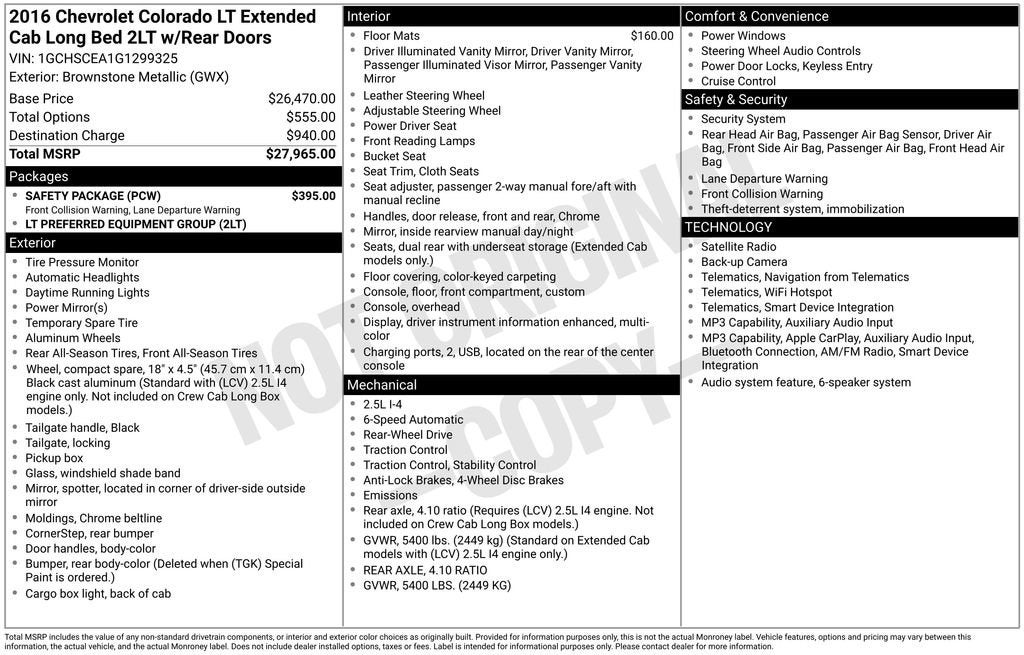 2016 Chevrolet Colorado 2WD LT