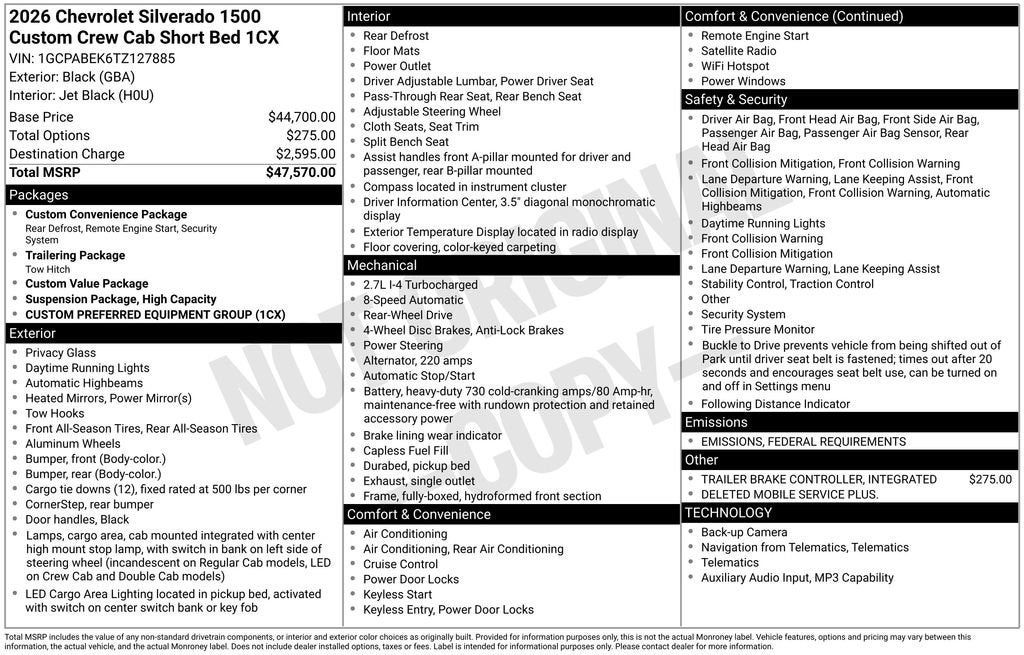 2026 Chevrolet Silverado 1500 Custom