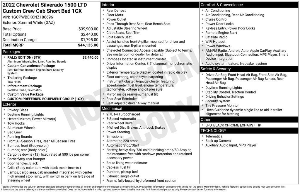 2022 Chevrolet Silverado 1500 LTD Custom
