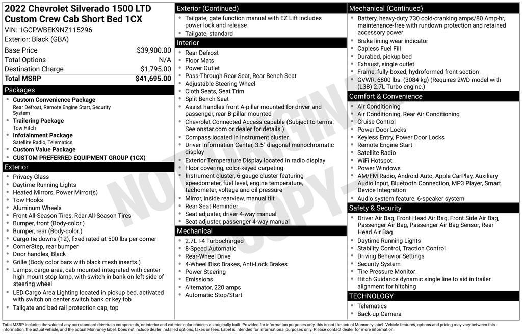 2022 Chevrolet Silverado 1500 LTD Custom