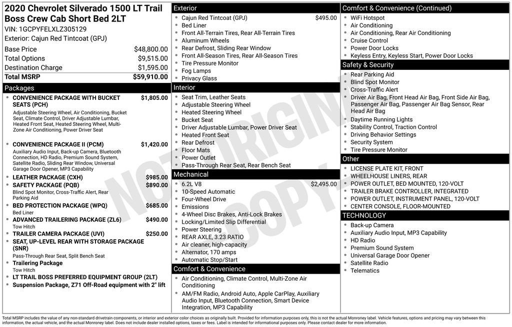 2020 Chevrolet Silverado 1500 LT Trail Boss
