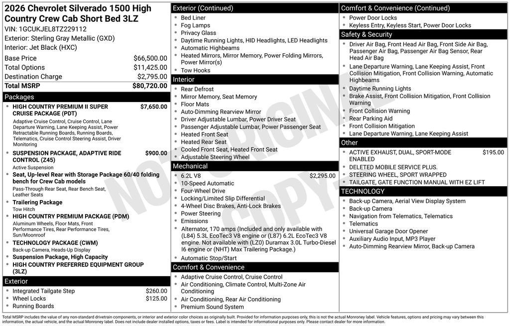 2026 Chevrolet Silverado 1500 High Country