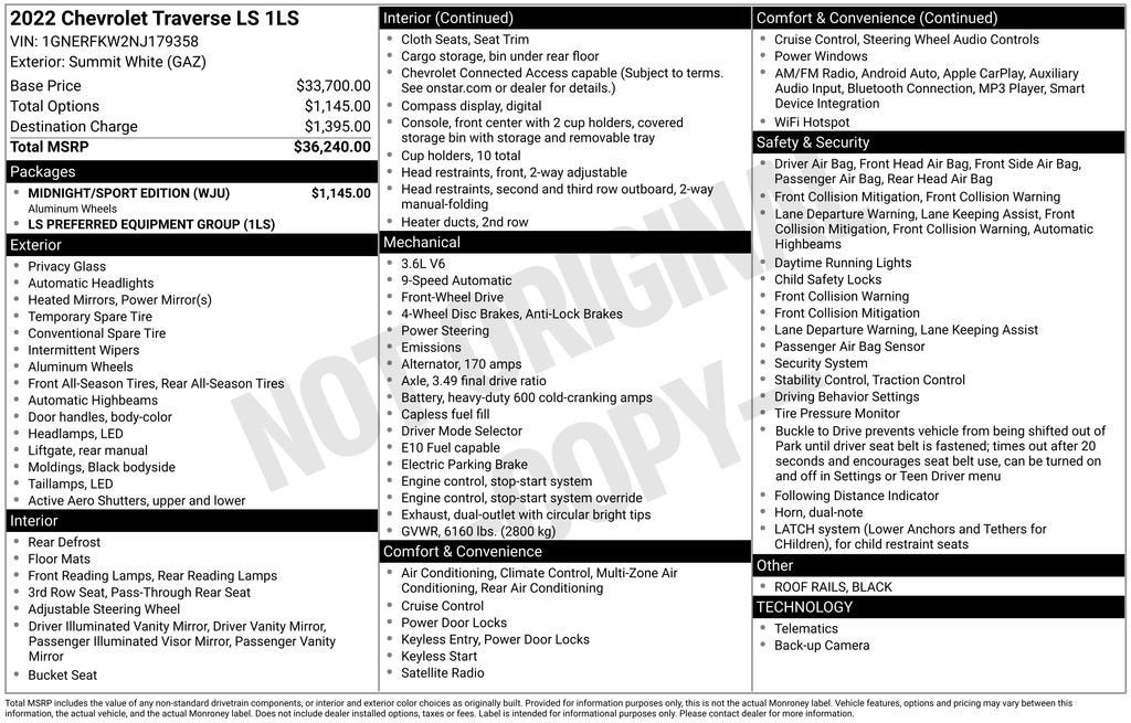 2022 Chevrolet Traverse LS