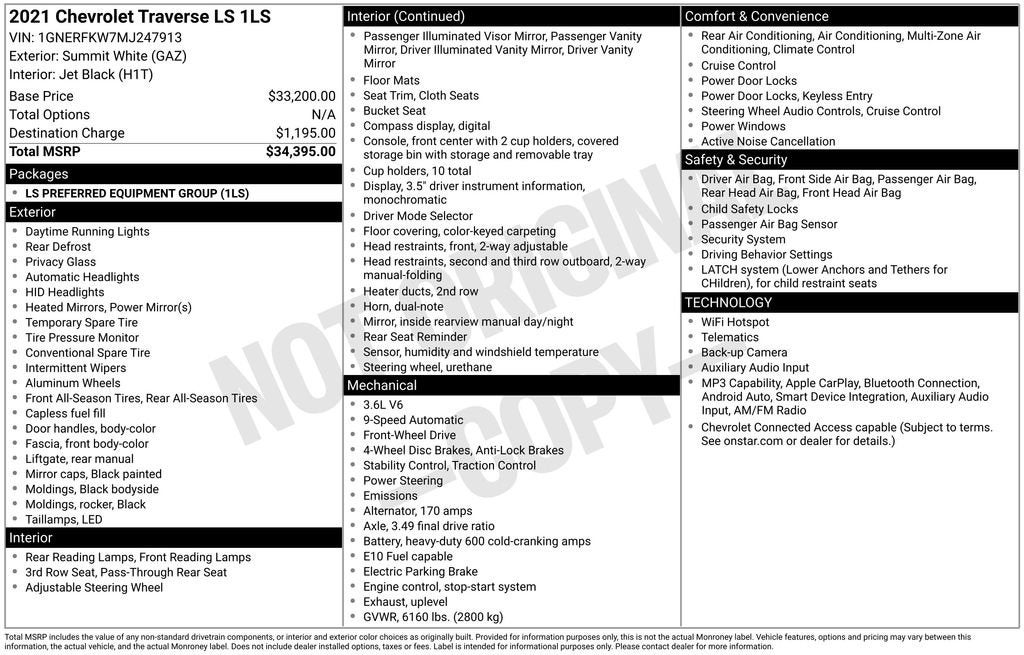 2021 Chevrolet Traverse LS