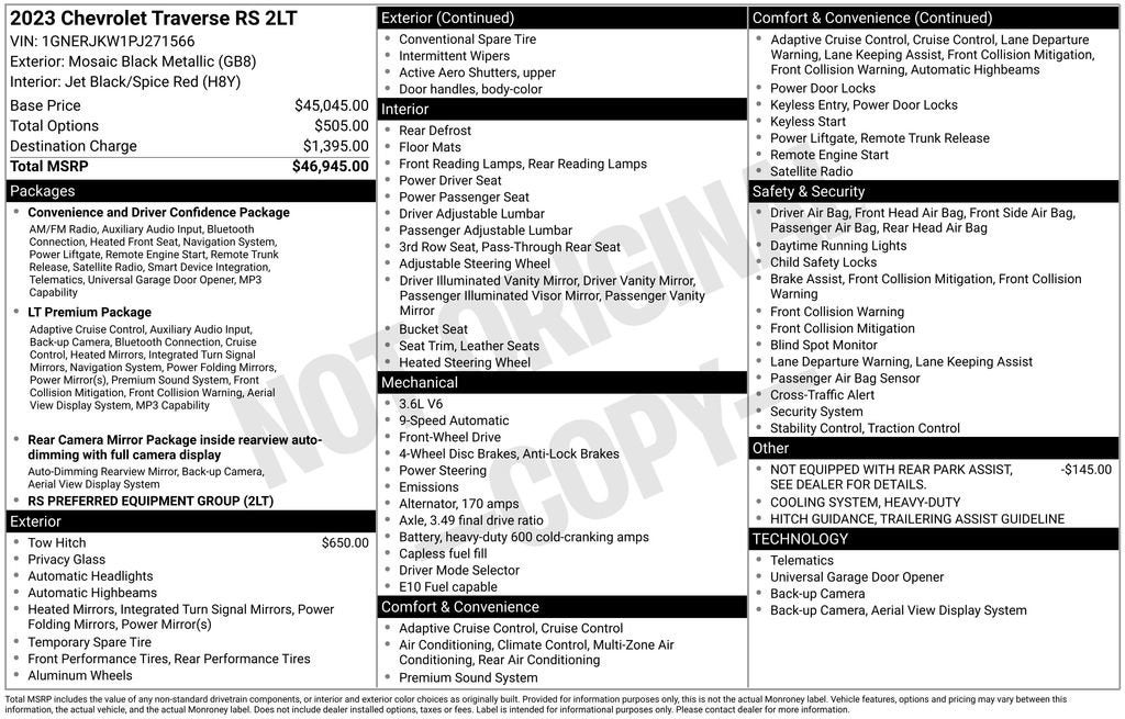 2023 Chevrolet Traverse RS