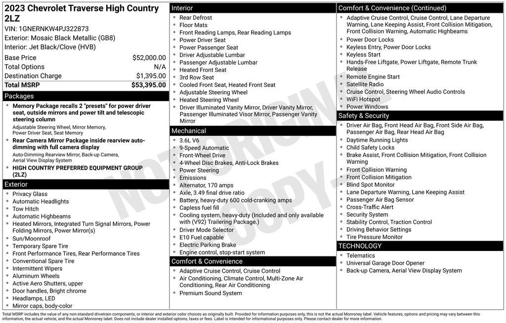 2023 Chevrolet Traverse High Country