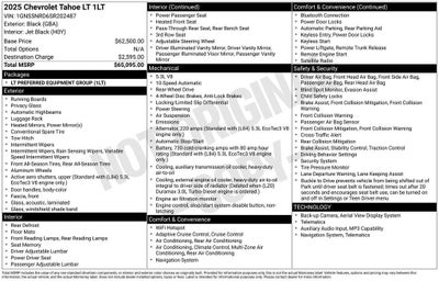 2025 Chevrolet Tahoe LT