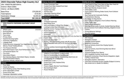 2025 Chevrolet Tahoe High Country