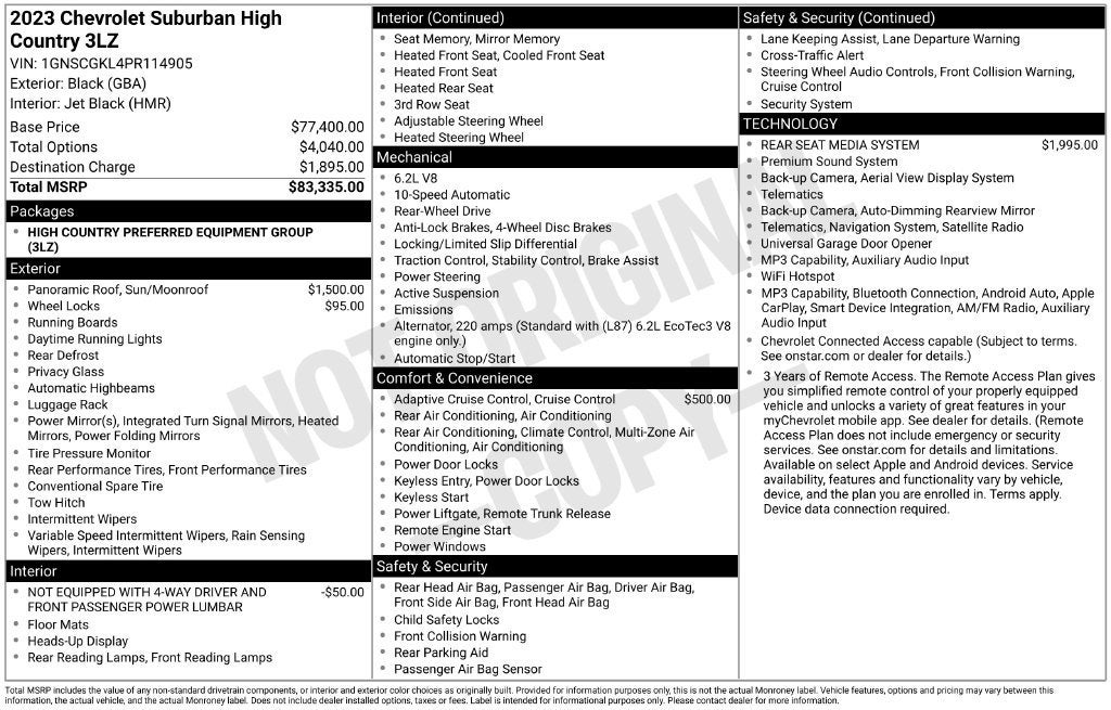 2023 Chevrolet Suburban High Country