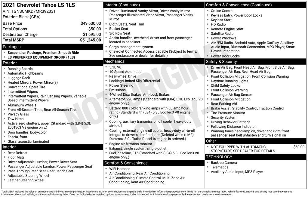 2021 Chevrolet Tahoe LS