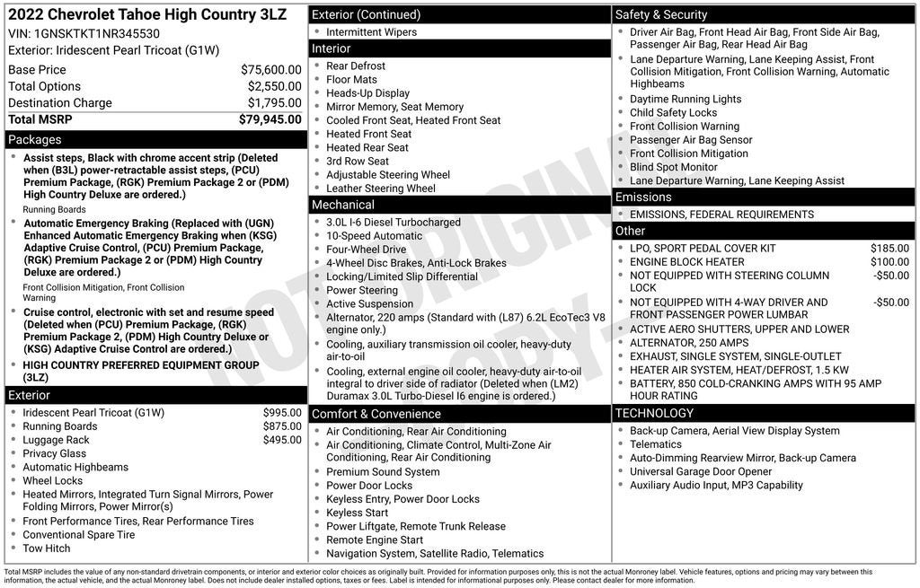 2022 Chevrolet Tahoe High Country