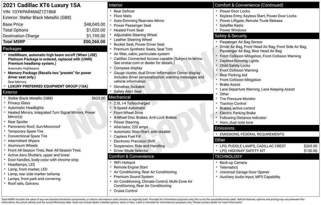 2021 Cadillac XT6 Luxury