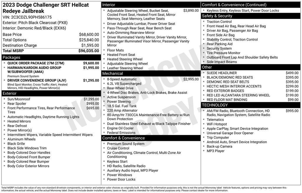 2023 Dodge Challenger SRT Hellcat Redeye Jailbreak