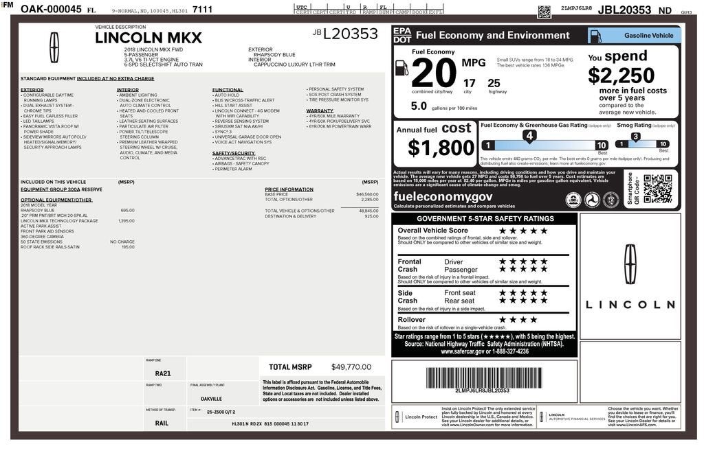 2018 Lincoln MKX Reserve