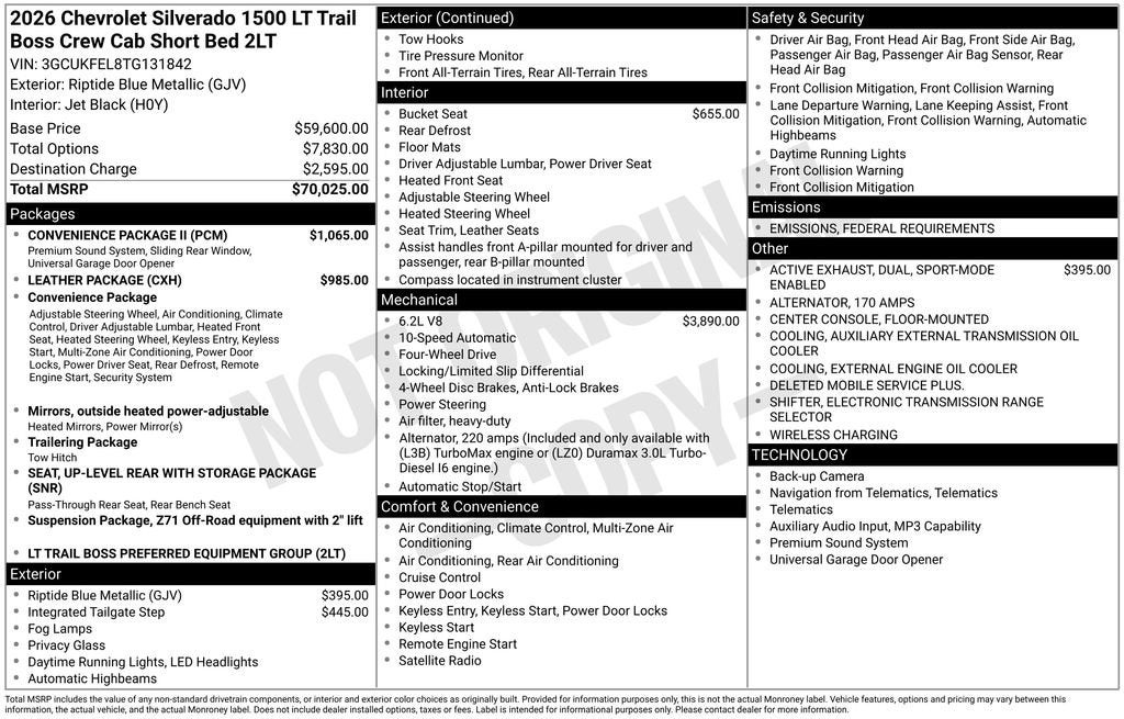 2026 Chevrolet Silverado 1500 LT Trail Boss