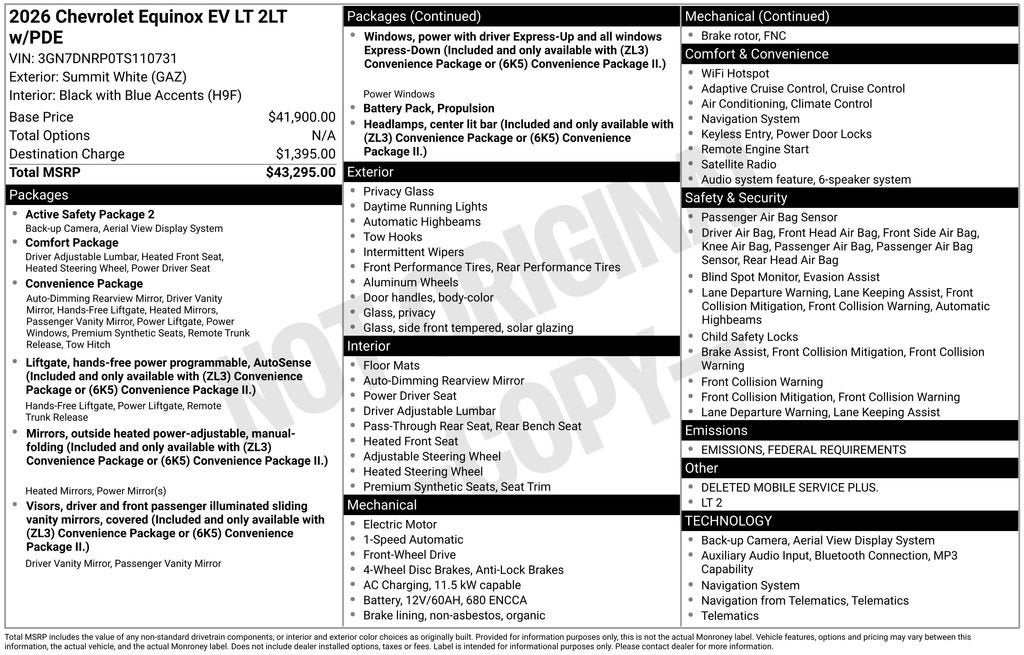 2026 Chevrolet Equinox EV LT