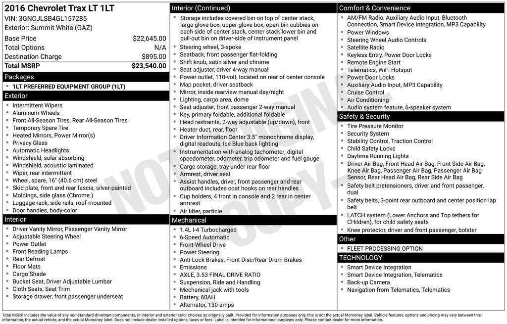 2016 Chevrolet Trax LT