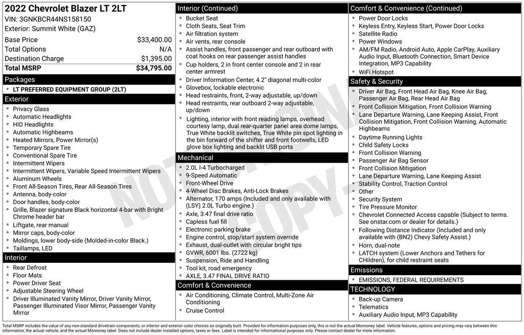 2022 Chevrolet Blazer 2LT