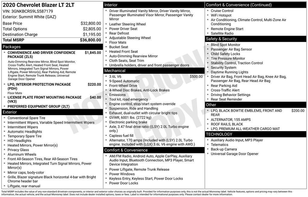 2020 Chevrolet Blazer 2LT