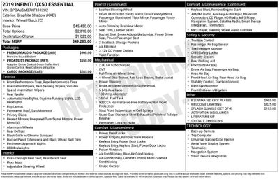 2019 INFINITI QX50 ESSENTIAL