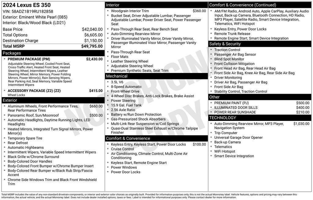 2024 Lexus ES ES 350