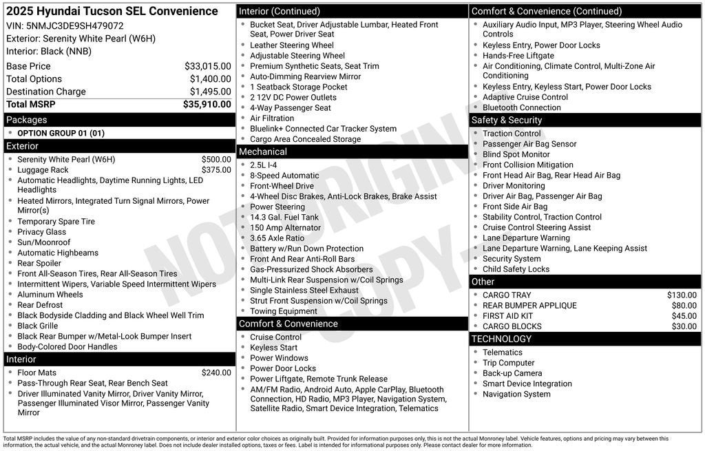 2025 Hyundai Tucson SEL Convenience