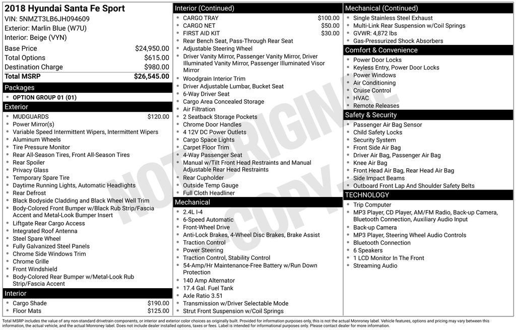 2018 Hyundai Santa Fe Sport 2.4L