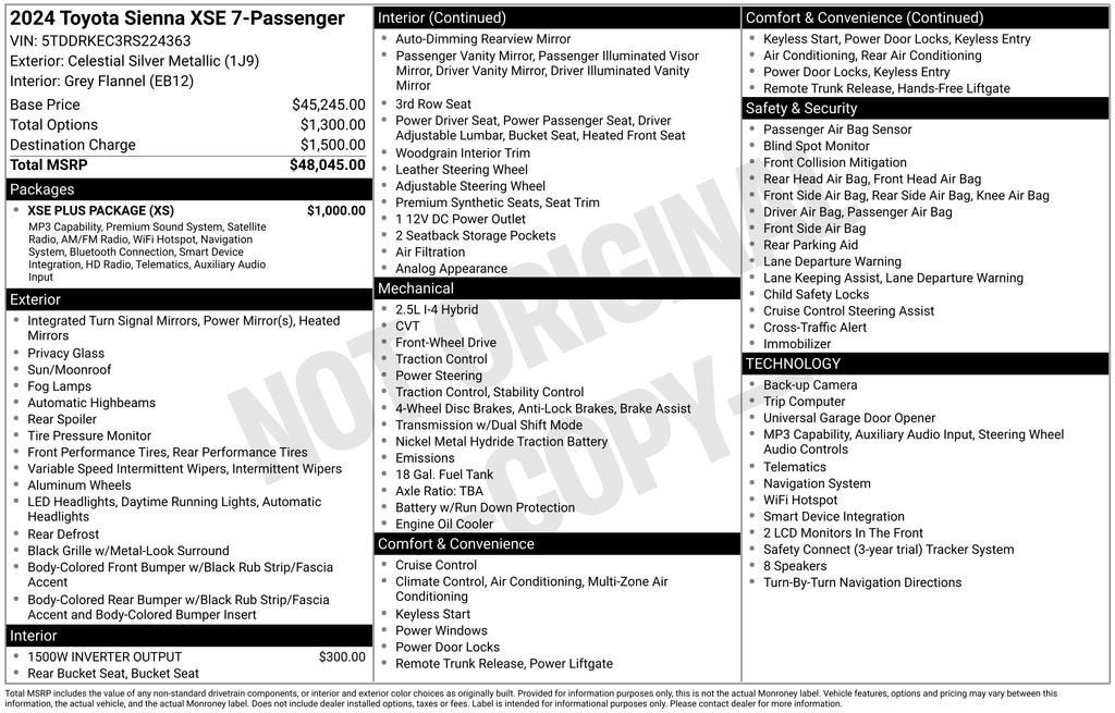 2024 Toyota Sienna XSE