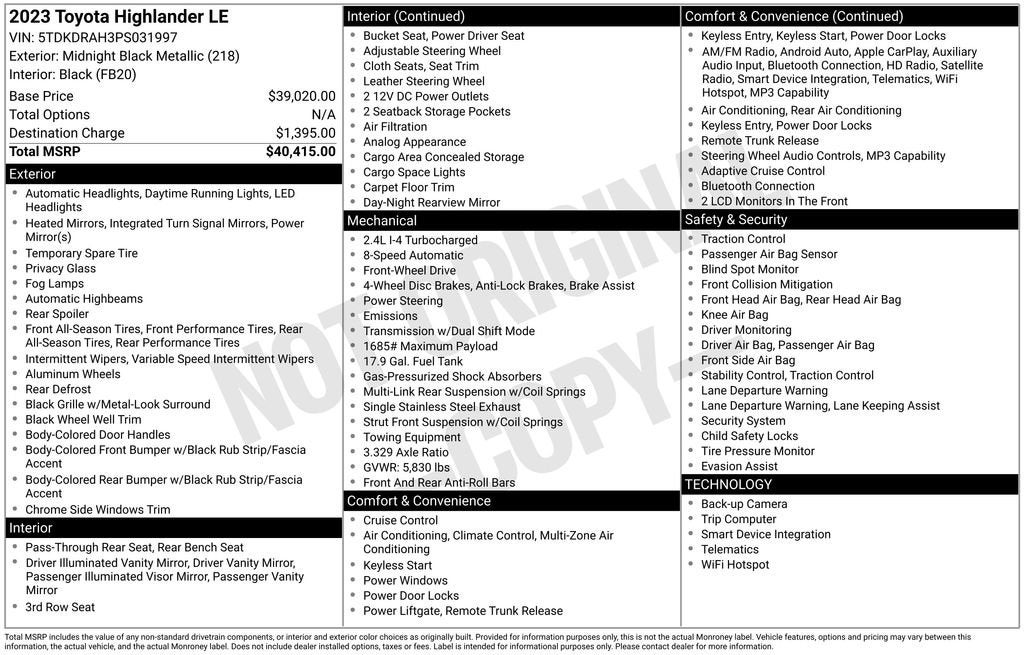 2023 Toyota Highlander L