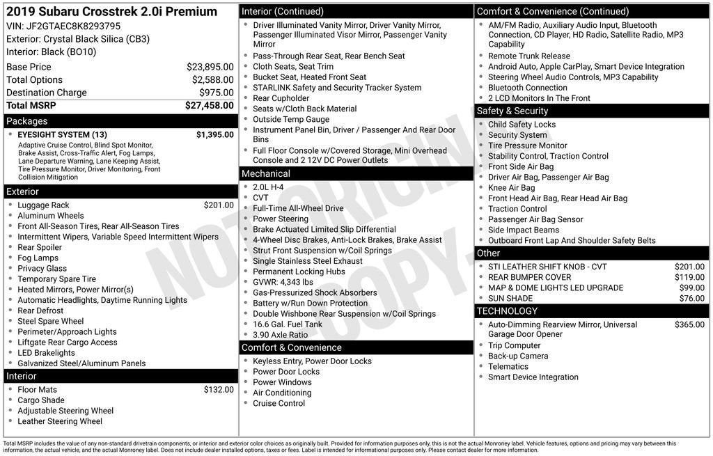2019 Subaru Crosstrek Premium