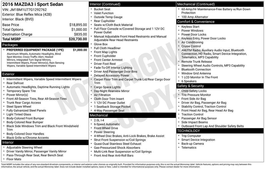 2016 Mazda Mazda3 i Sport