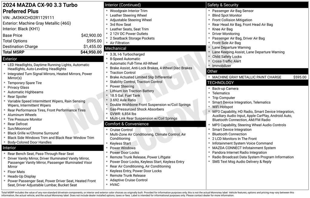 2024 Mazda Mazda CX-90 3.3 Turbo Preferred Plus