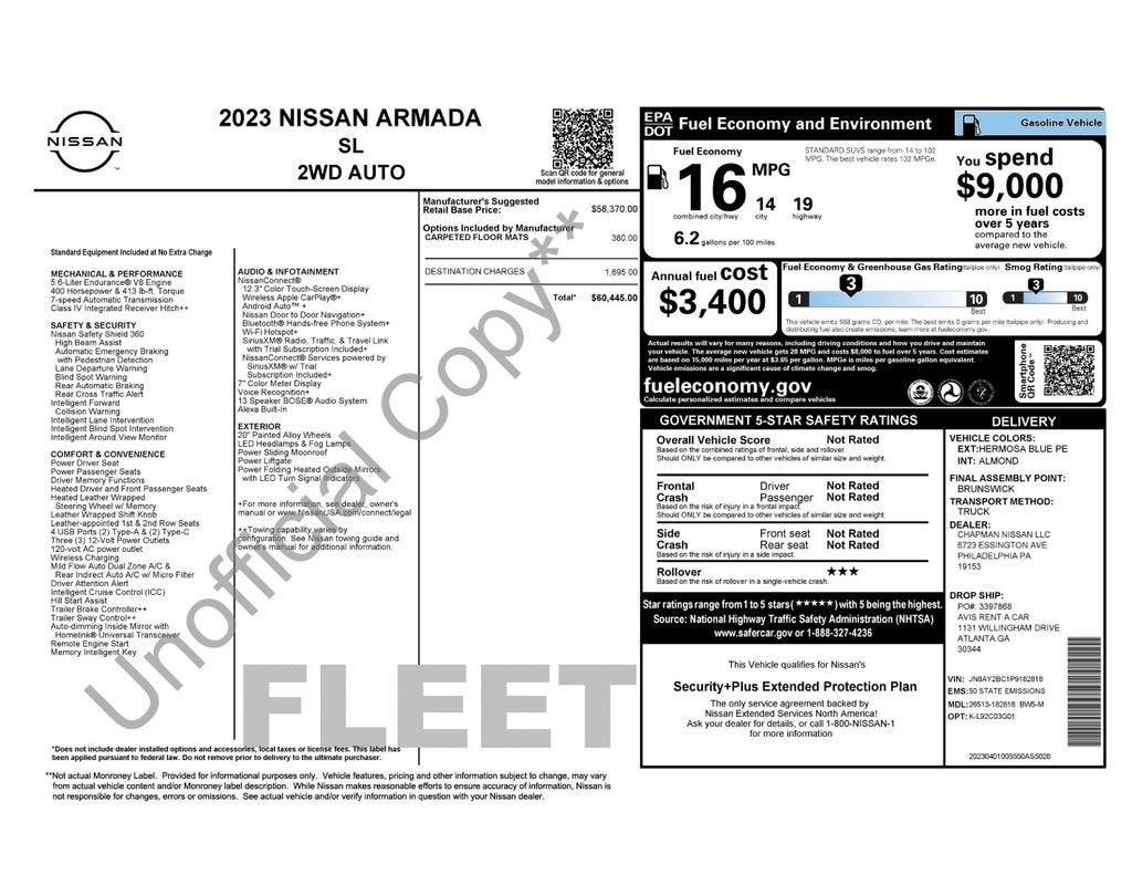 2023 Nissan Armada SL 2WD