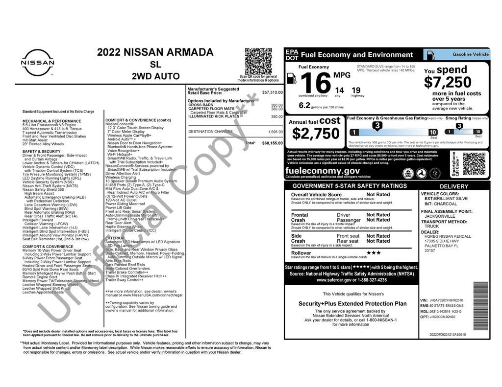 2022 Nissan Armada SL 2WD