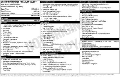 2023 INFINITI QX80 PREMIUM SELECT