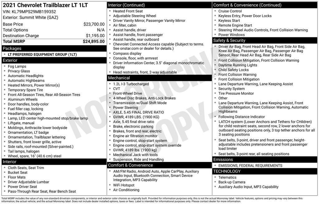 2021 Chevrolet Trailblazer LT