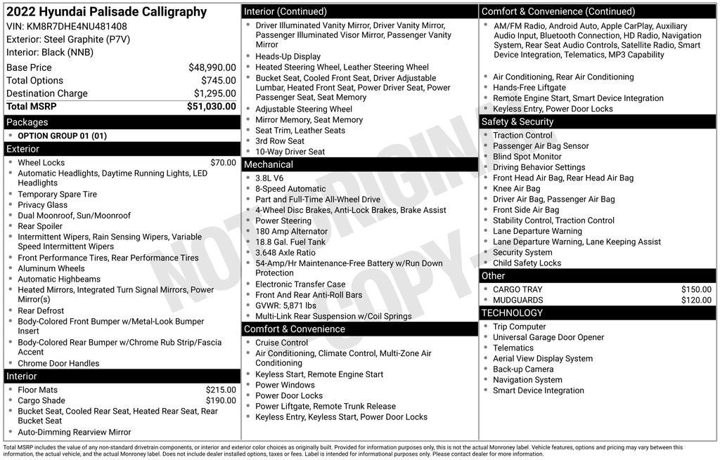 2022 Hyundai Palisade Calligraphy
