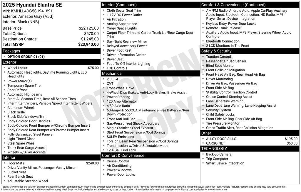 2025 Hyundai Elantra SE