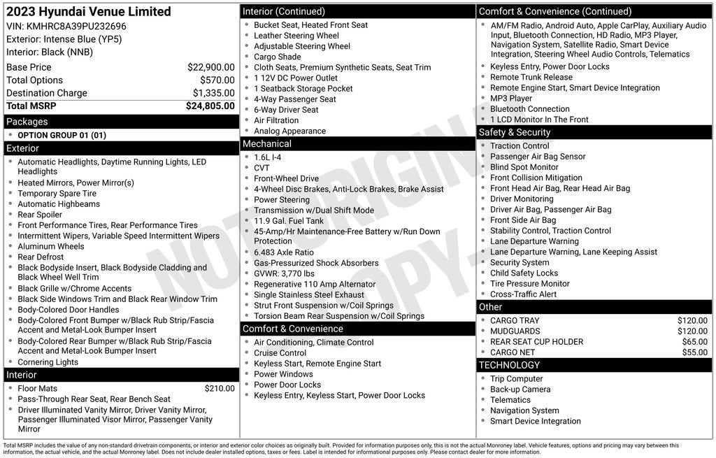 2023 Hyundai Venue Limited