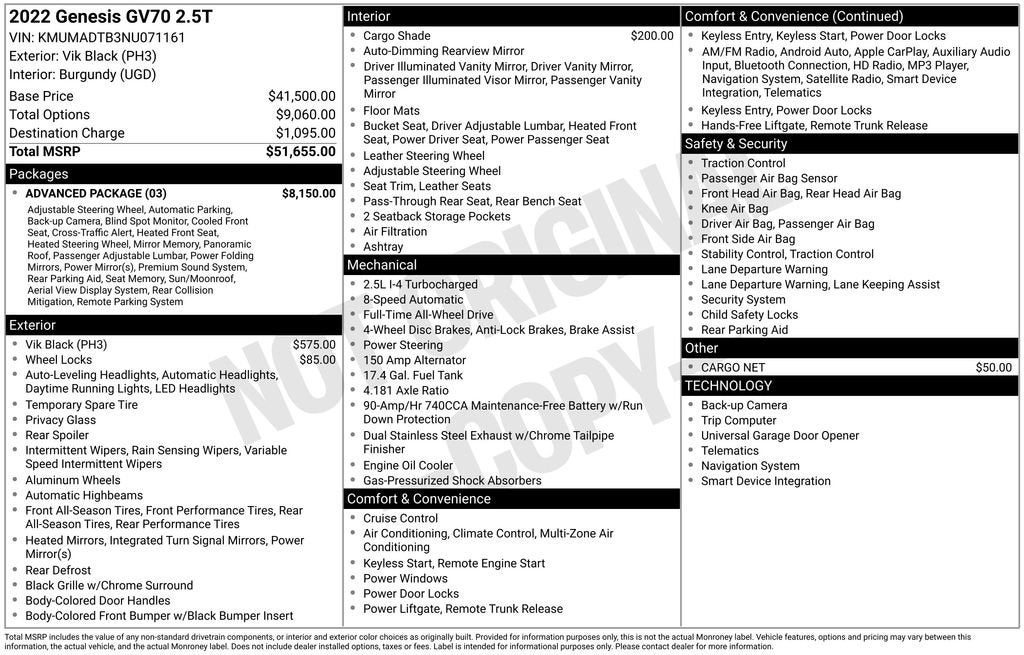 2022 Genesis GV70 2.5T