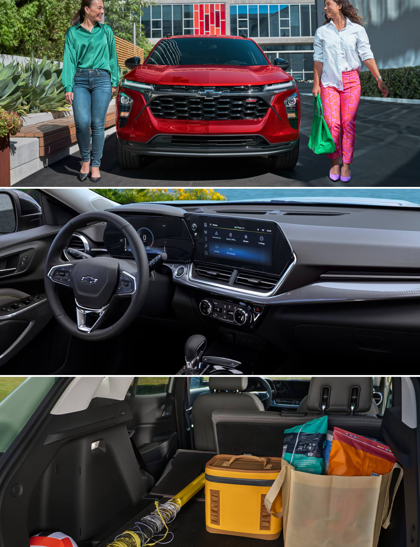 Exterior and interior shot of 2026 Chevy Trax