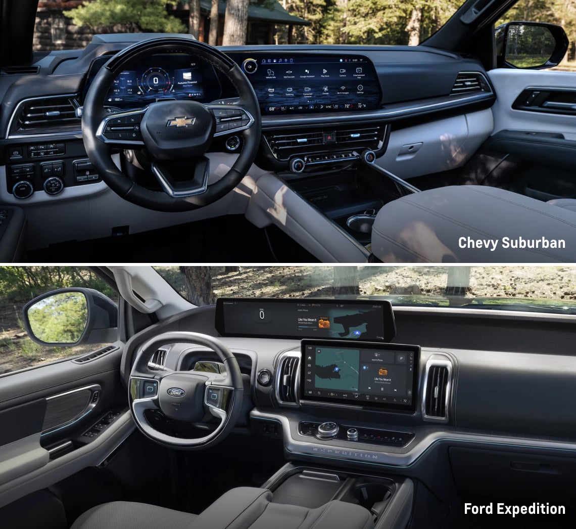 2025 Chevy Suburban vs. 2025 Ford Expedition MAX Ride, Handling & Comfort